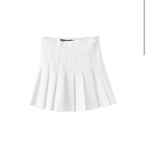 NWOT American Apparel Gabardine Pleated Tennis Skirt in White XS
